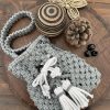 Product: Handcrafted Cotton Potli-grey & white