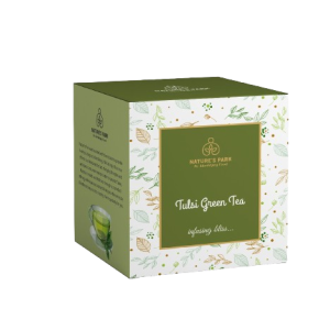 Product: Natures Park Tulsi Green Tea- Perfect Blend of Rama, Shyama and  Vana Tulsi Leaves with Green Tea Leaves, Stress Relieving and Immunity Booster, Tulsi Green Tea Box Pyramid Tea Bags (20 Pcs)