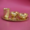 Product: Indian Bartan Hammered Brass Plate set